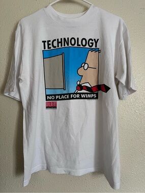 Vintage 90s Dilbert “Technology No Place For Wimps” Tee